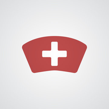 Flat red Nurse icon