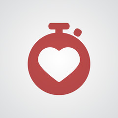 Flat red Heart Rate Monitor icon