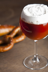Beer and pretzel