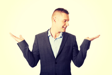 Businessman with empty both hands
