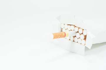 Still Life-Smoking a pack of cigarettes one pack emerged from a white background.