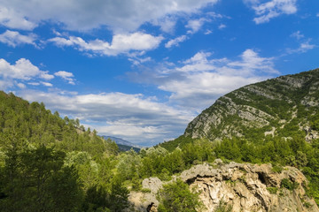 Mountains,hills and blue sky
