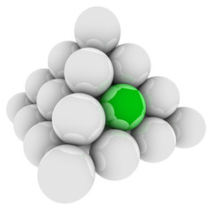 Green Ball Unique Different Special Pyramid Standing Out
