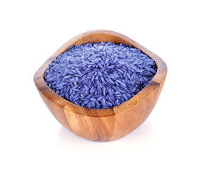Jasmine rice coated with butterfly pea.
