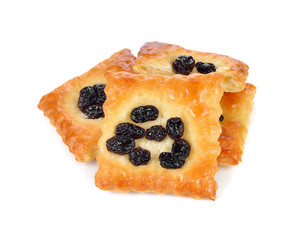 cracker with raisins isolated on white