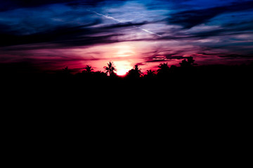 Sunbeams passing through clouds