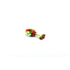 Small Polymer Clay Garland Of Flowers on white background