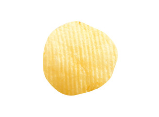 potato chips on white background