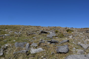 Granite mountains and blue sky