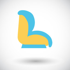 Child car seat flat icon.