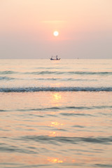 Morning fishing boat