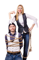Family conflict with man and woman 