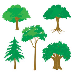 Tree Nature Green Cartoon Vector