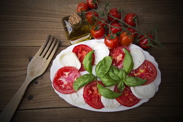 goat cheese with basil and tomatoes