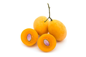 Mayongchid, thai fruit isolated on white background