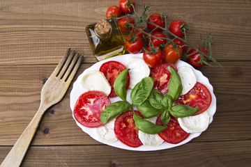 goat cheese with basil and tomatoes
