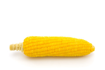 Boiled corn isolated on white background