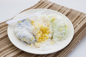 Mung bean rice-crepe, thai dessert