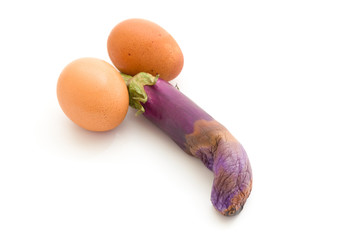 Eggplant shows erectile dysfunction - obrazy, fototapety, plakaty