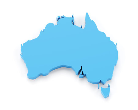 Extruded map of Australia