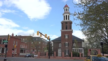 Alexandria Virginia historic Christ Church religion traffic 4K