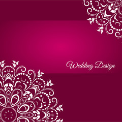 Wedding decoration card invitation. Decorative Marsala color