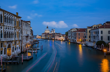 Fototapeta na wymiar Grand Canal - twilight with San Giorgio Maggiore church in background. Venice, Italy.