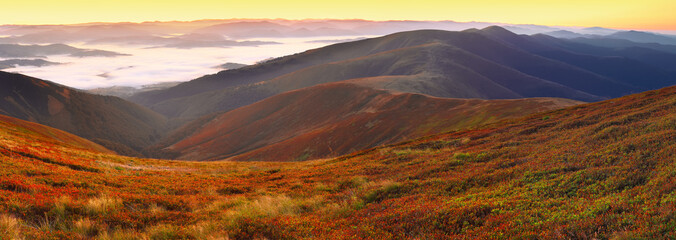 beautiful sunrise on the mountaines