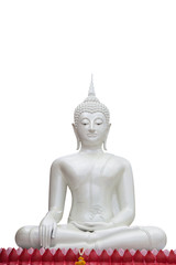 White buddha isolated against white background