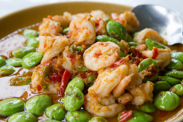 Stir-fried stink bean with shrimp