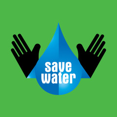 creative water drop save water concept 