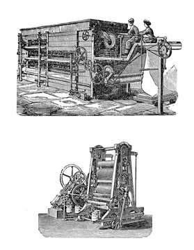 Steam stretch and calender dry machine for textile industry. 