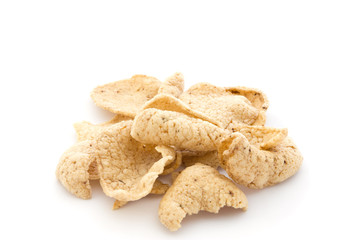 Fish cornflakes isolated on white background