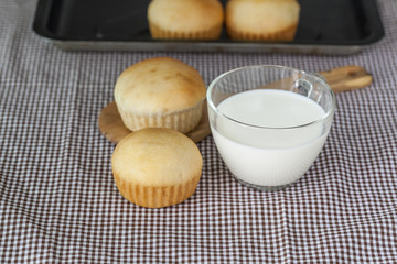 Bread and a glass of milk