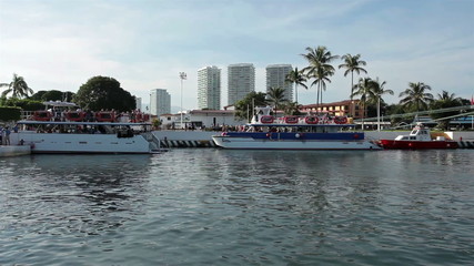 Party cruise boats marina Puerto Vallarta Mexico HD 0645