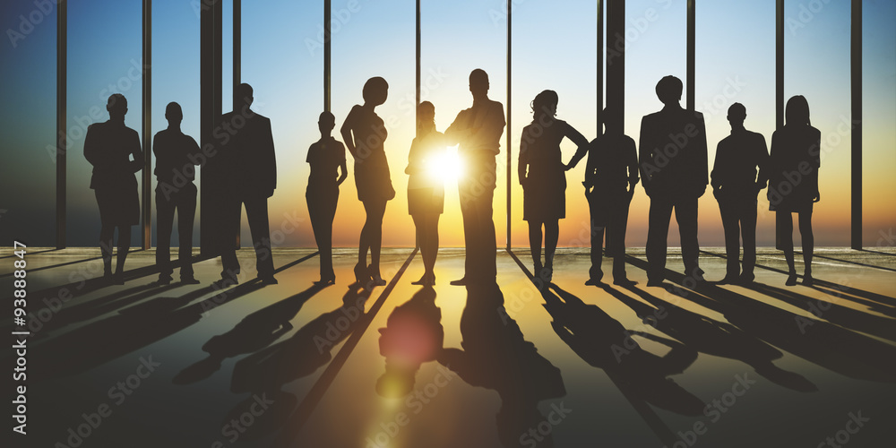 Wall mural Confident Silhouette Of Business People Team Concept - Wall murals