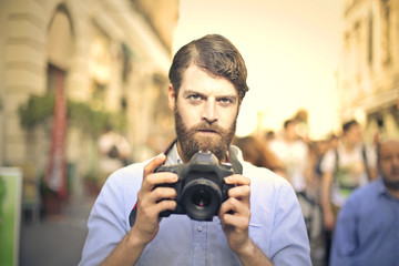 Photographer taking a picture