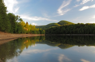 Fototapeta na wymiar Lake with forest reflection, Ruzin dam, Slovakia