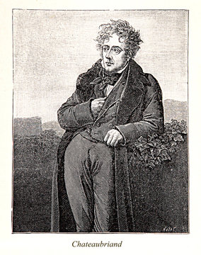 François-René, Vicomte de Chateaubriand, engraving portrait