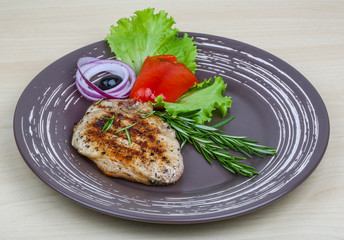Grilled pork steak