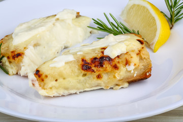 Baked perch fillet