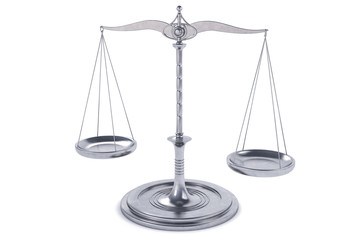 3D Isolated Balance or scale Background for measure. Justice, la