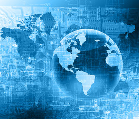 Obraz premium Best Internet Concept of global business. Globe, glowing lines