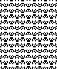 Seamless black and white decorative vector background with geometric shapes