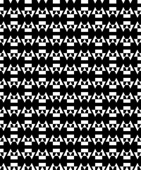 Seamless black and white decorative vector background with geometric shapes
