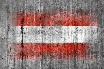 Austria flag painted on background texture gray concrete