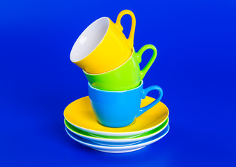 tower made from multicolored cups