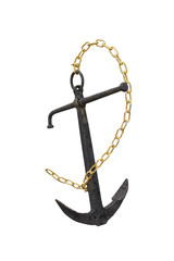 Old Steel anchor isolated on white background © bochimsang