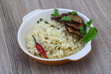 Risotto with eggplant
