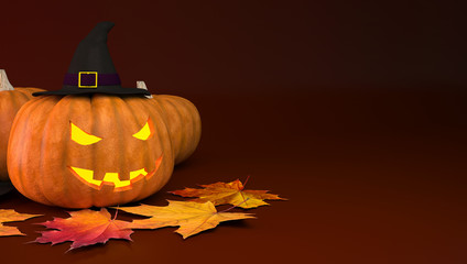 Naklejka na ściany i meble Halloween Jack-o-Lantern Pumpkins